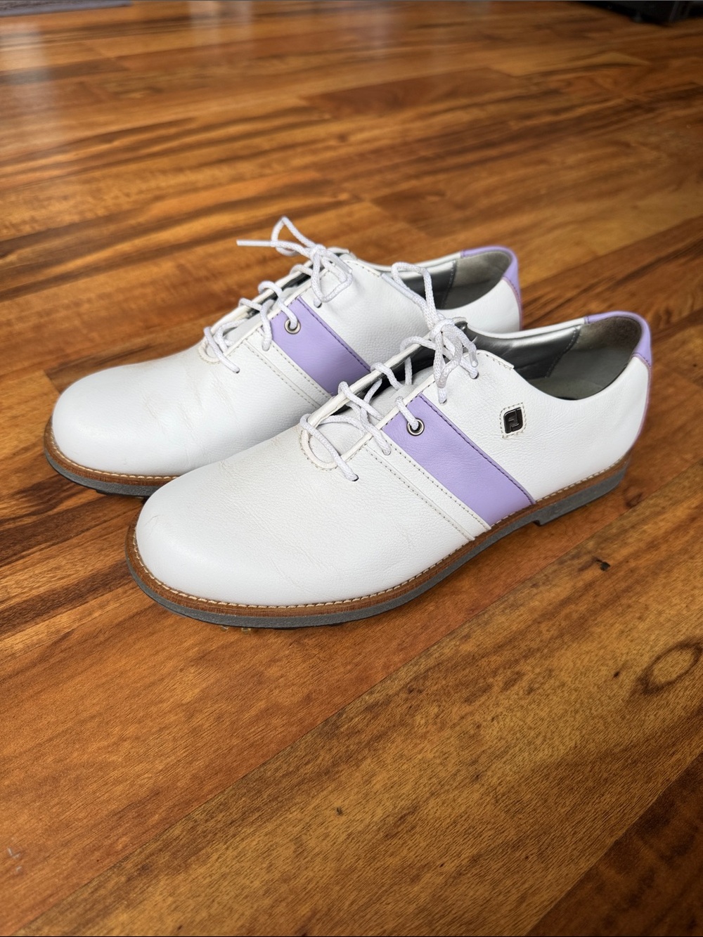 FootJoy White and Lavender Women's Golf Slip-On Loafers